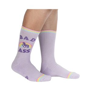 Lifestyle shot showing the socks on a person's legs. 