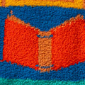 Close-up detail shot of the book design on the fuzzy socks.