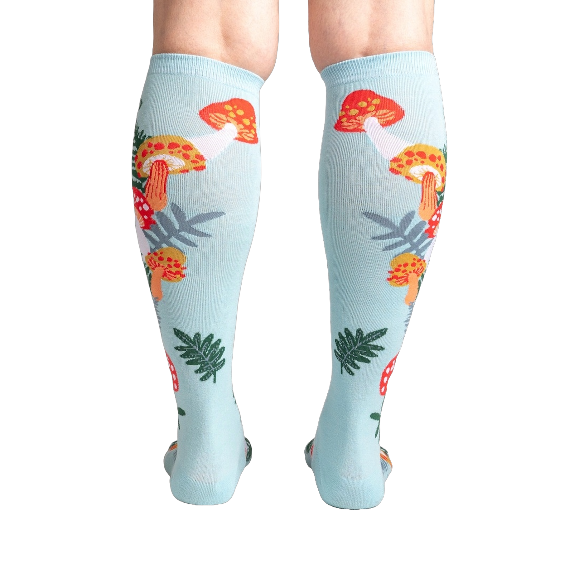 Back view of the socks, highlighting the design's full coverage and showcasing the pattern details.