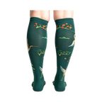 Rear view of the Flying Cranes knee-high socks, highlighting the back design details.
