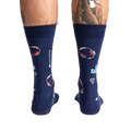 Rear view of the socks, highlighting the full design spread across the back.
