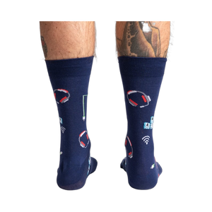 Rear view of the socks, highlighting the full design spread across the back.