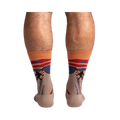 Back view of the socks, highlighting the Sasquatch details within The Scream's landscape.