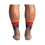 Back view of the socks, highlighting the Sasquatch details within The Scream's landscape.