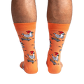 Rear view of the Rad Chicken socks, highlighting the design's full coverage.
