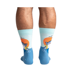 Back view of a person wearing the socks, highlighting the full design.