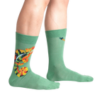 Lifestyle photo showing the socks on a person's legs, showcasing the fit and how they look when worn.