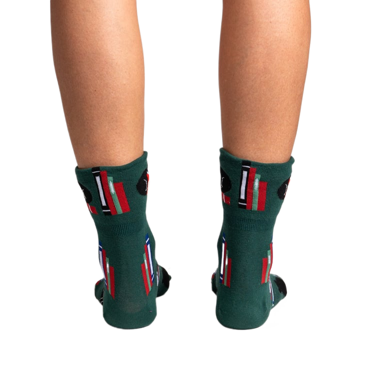 Close-up detail shot of the back of the socks, showing the heel and ankle area.