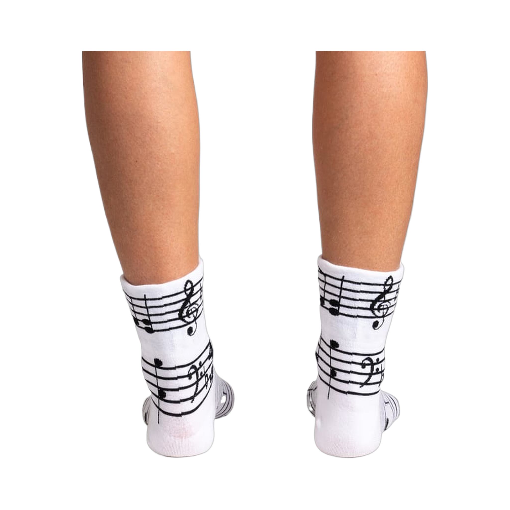 Back view of the socks, showcasing the design details on the heel and back of the ankle.