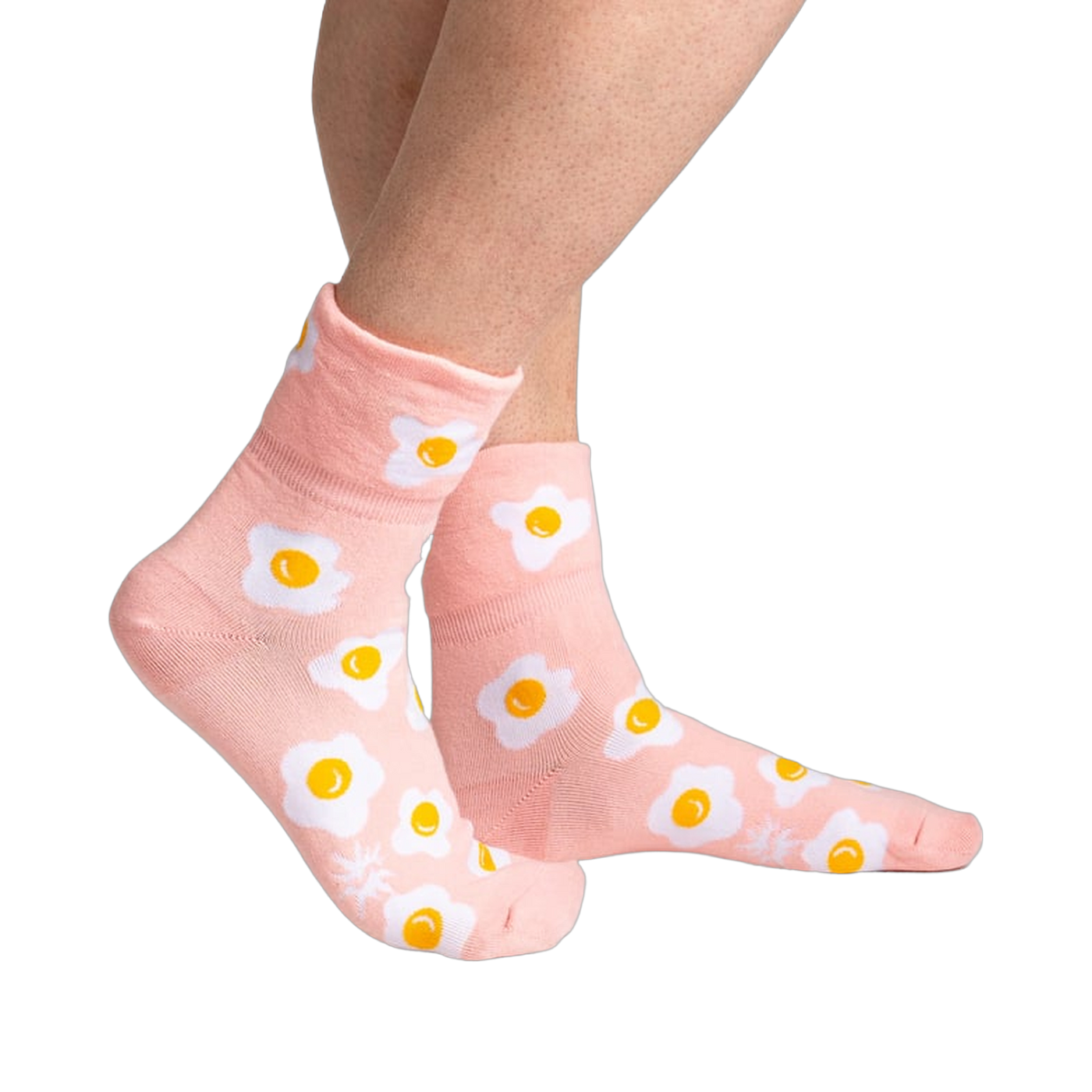 Another lifestyle shot showing the socks on a person's legs from a different angle.
