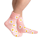 Another lifestyle shot showing the socks on a person's legs from a different angle.