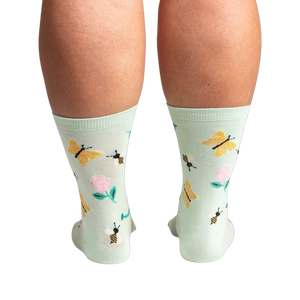 Close-up image of the back of the 'Sow in Love' socks, highlighting the full design pattern and details.