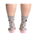 Rear view of the socks, highlighting the design on the back of the heel.
