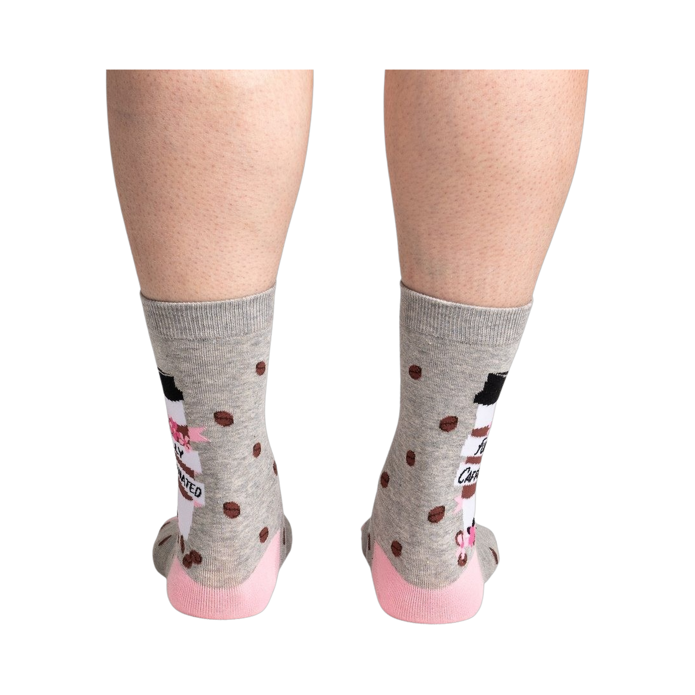 Rear view of the socks, highlighting the design on the back of the heel.