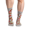 Lifestyle shot showing the socks on a person's legs.