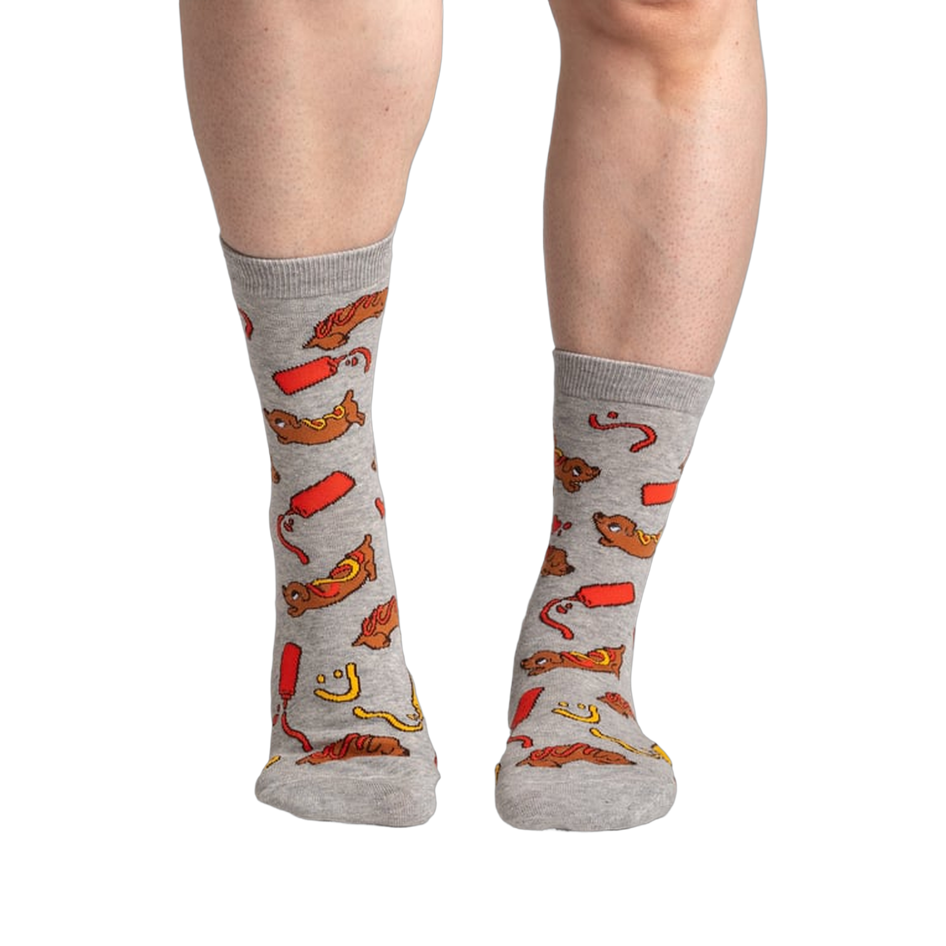 Lifestyle shot showing the socks on a person's legs.