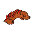 Close-up detail of the dachshund hot dog design on the socks.