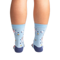 Rear view of the socks, showcasing the full design on the back of the socks.