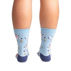 Rear view of the socks, showcasing the full design on the back of the socks.