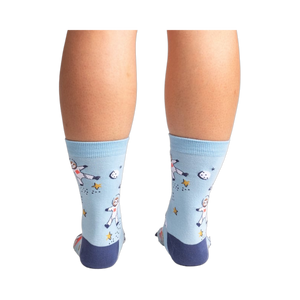 Rear view of the socks, showcasing the full design on the back of the socks.