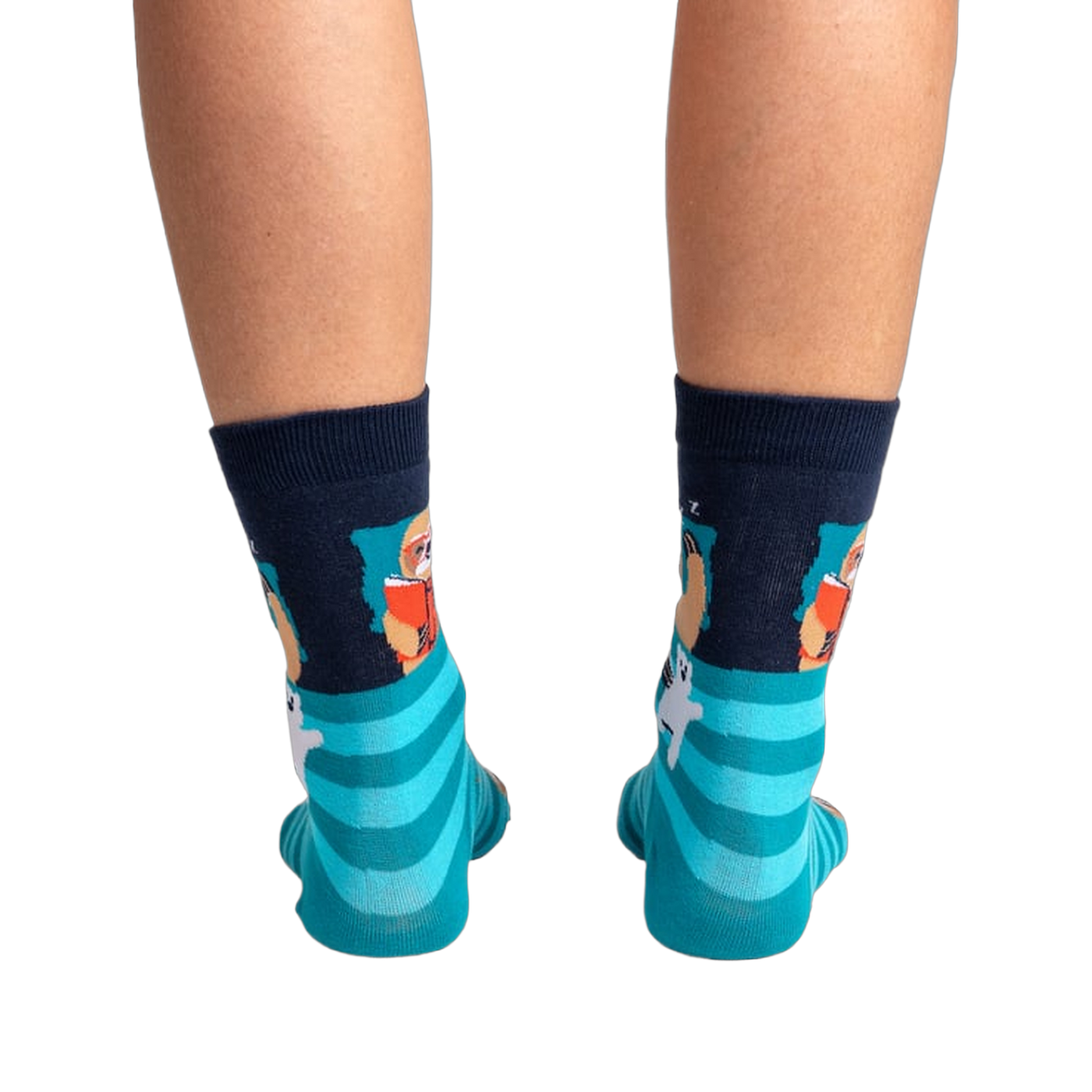 Back view of the socks, highlighting the design detail on the heel and toe.