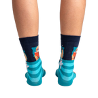 Back view of the socks, highlighting the design detail on the heel and toe.