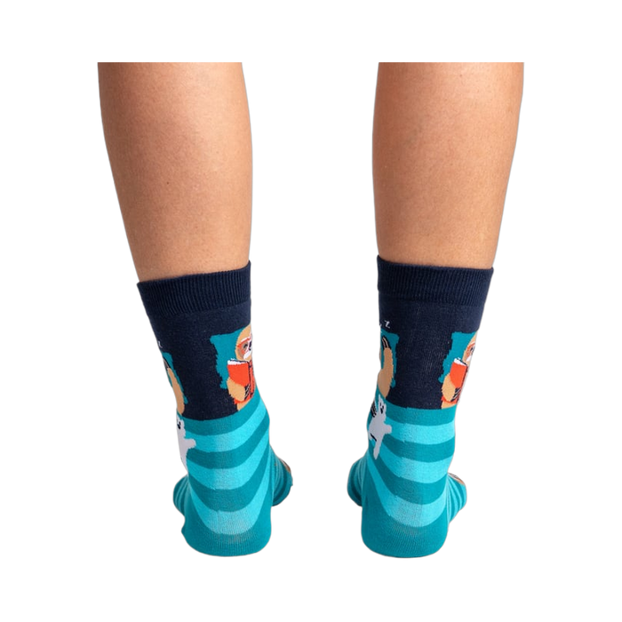 Back view of the socks, highlighting the design detail on the heel and toe.