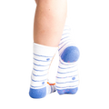 Flat lay: Pair of 'I Love Books' socks laid flat, showcasing the design from a top-down perspective.