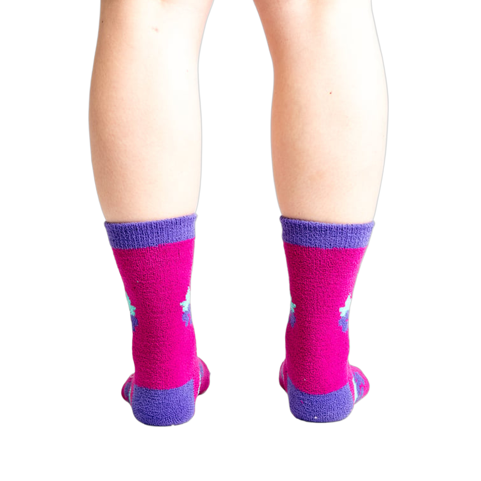 Back view of the 'You Are Really Grape' socks, showing the design detail on the heel.