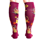 Flat lay product shot of Autumn Harvest knee-high socks.