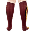 Back view of the socks, highlighting the giraffe design on both socks.