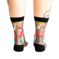 Back view of the 'Made of Magic' mushroom socks, showcasing the design on the heel and sides.