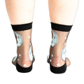 Close-up back view of the socks, emphasizing the design on the heel and ankle.