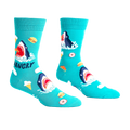 Another product shot of the 'Hangry' socks showing the design detail.