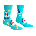 Another product shot of the 'Hangry' socks showing the design detail.