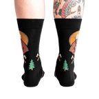 Back view of the Bear Necessities socks on a model.