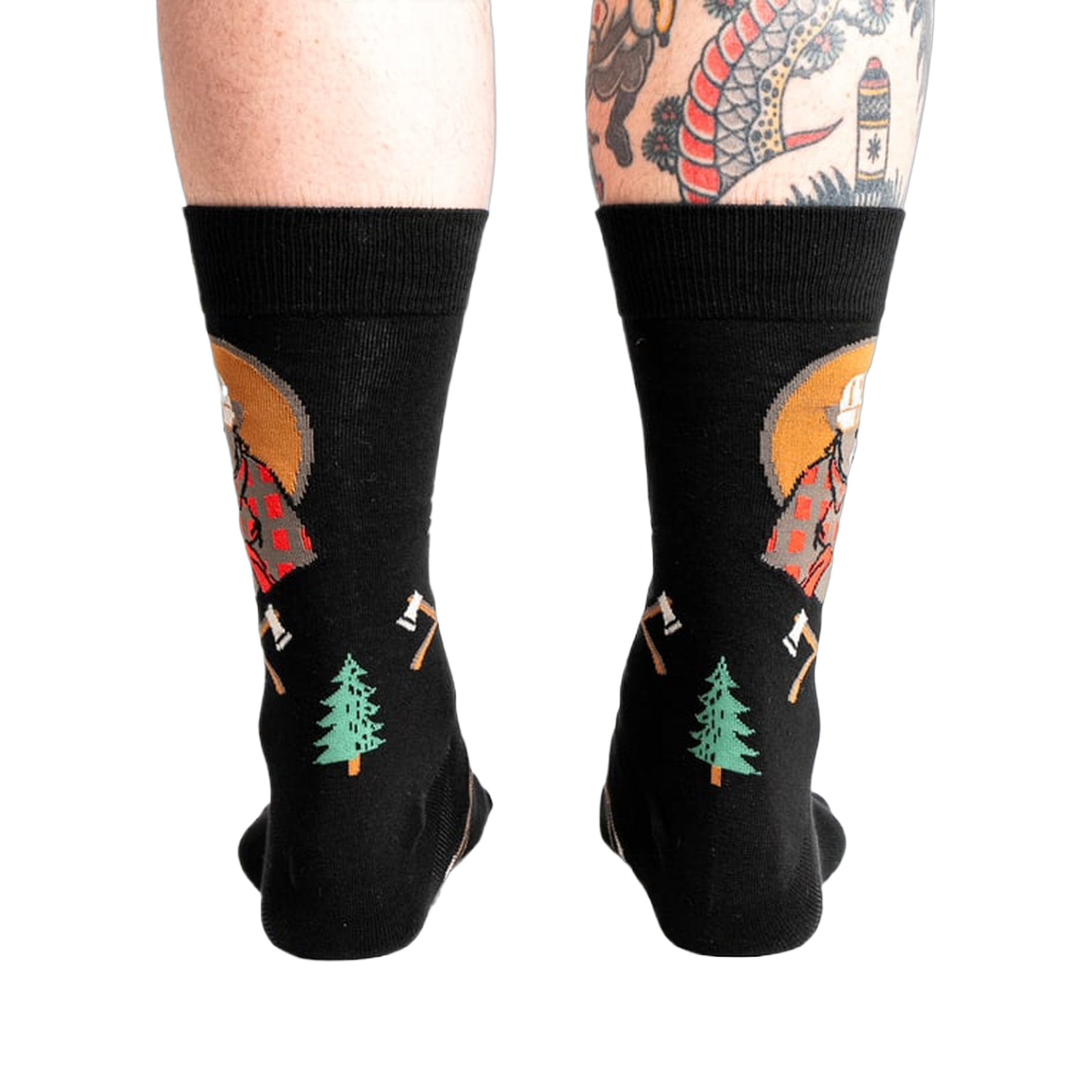 Back view of the Bear Necessities socks on a model.