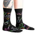 Lifestyle photo showing the socks on a person's legs.
