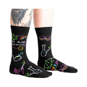 Lifestyle photo showing the socks on a person's legs.
