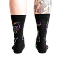 Rear view of the socks, showcasing the full design on both socks.