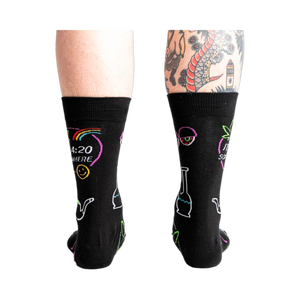Rear view of the socks, showcasing the full design on both socks.