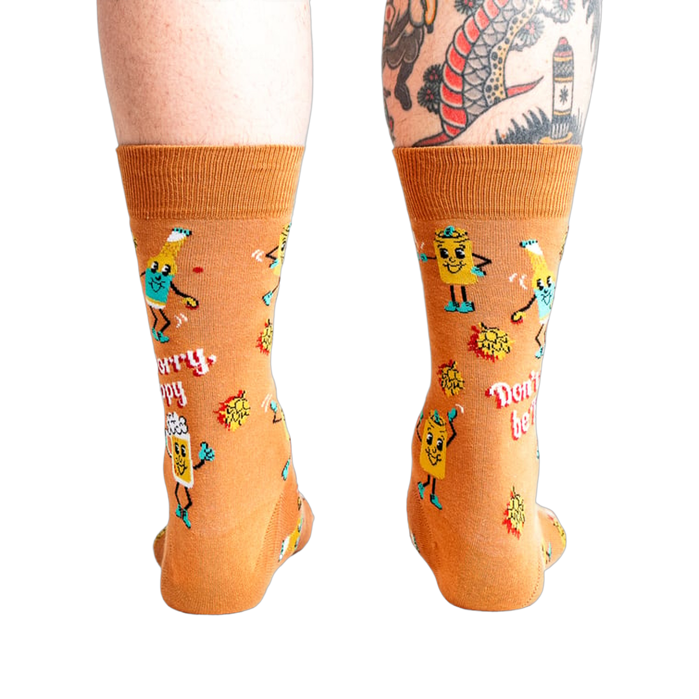 Back view of the socks showcasing the full design.