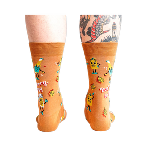 Back view of the socks showcasing the full design.