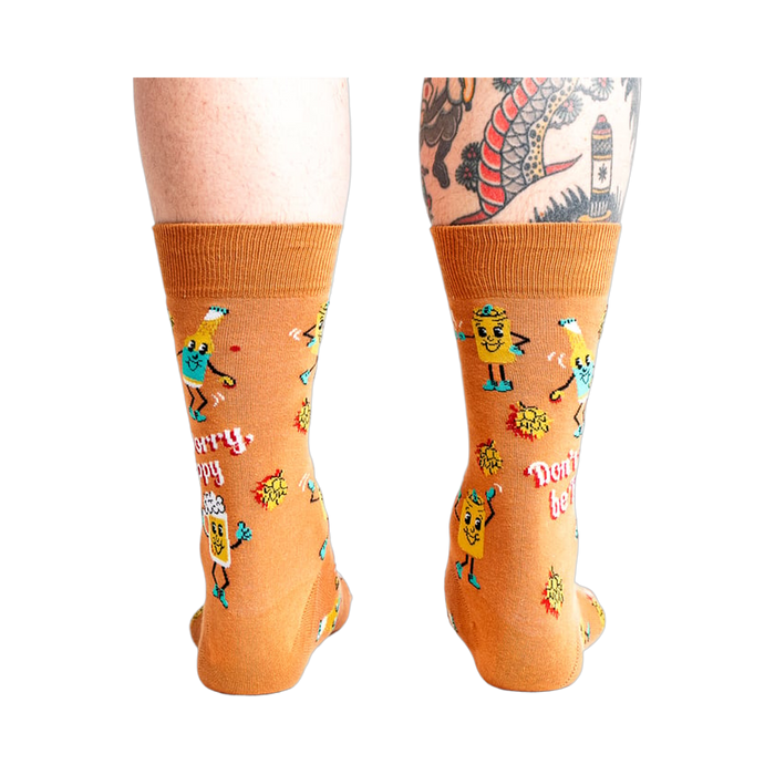 Back view of the socks showcasing the full design.