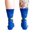 Back view of the Rubber Duckie socks, highlighting the all-over print on the back of the socks.