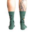 Back view of the Krampus socks, showcasing the design on both sides.