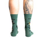 Back view of the Krampus socks, showcasing the design on both sides.