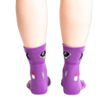 Back view of socks showing the design details on the heel.