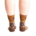 Back view of the Bigfoot Lebowski socks on a model.