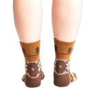 Back view of the Bigfoot Lebowski socks on a model.
